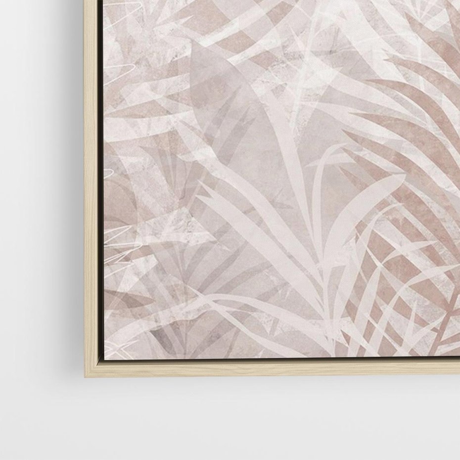 Obraz w ramie 100x70 - Pejzaż zaklętych uczuć - monochromatyczne, w odcieniach beżu - rama drewno