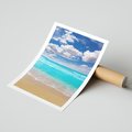 Plakat bez ramy 50x70 - Idylliczna plaża nad morzem - plaża, morze
