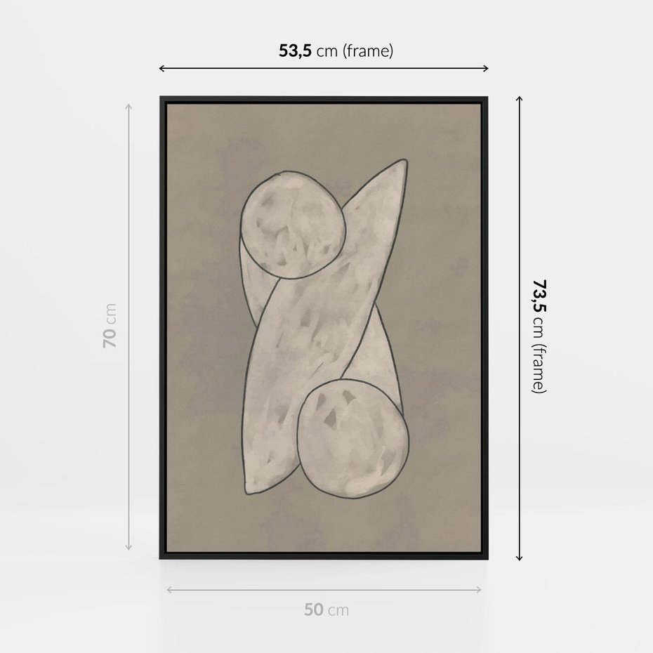 Obraz w ramie 50x70 - Zaklęte Anomalie - nowoczesna geometryczna sztuka, loftowe wnętrze - rama czarna