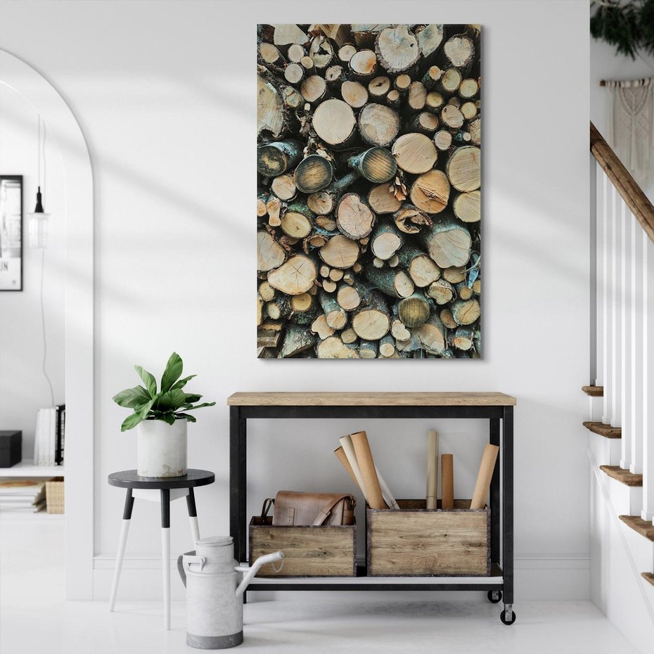 Obraz na płótnie 80x120 - Bliskość Natury - drewno, las