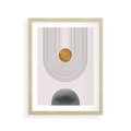 Plakat w ramie 30x40 - Geometryczny Blask - nowoczesna grafika, geometria - rama drewno
