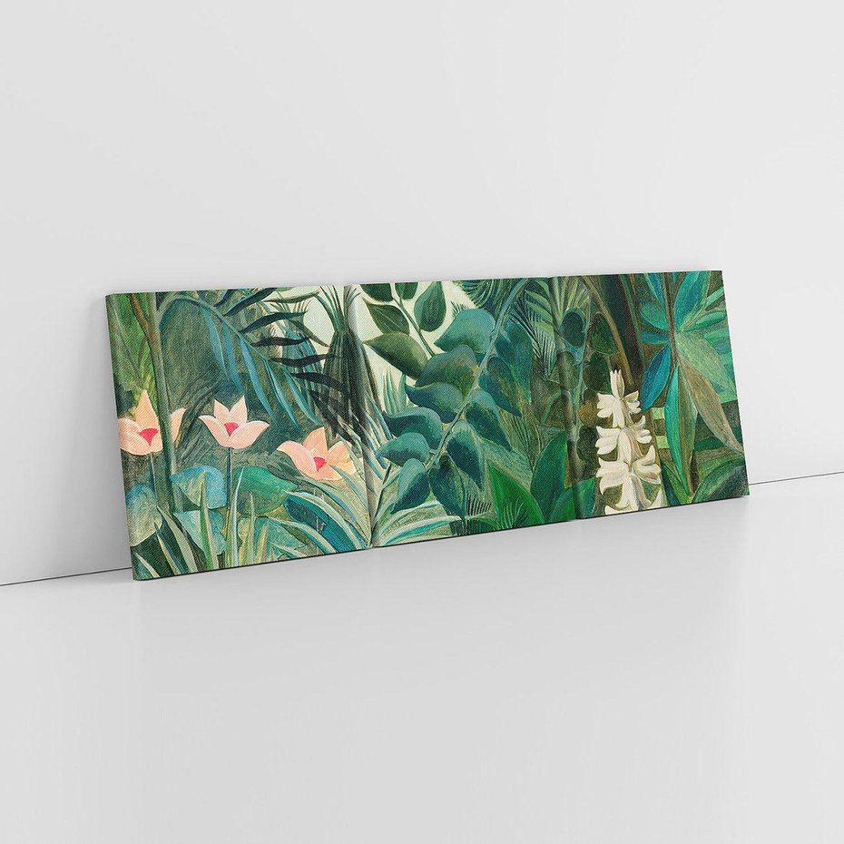 Obraz na płótnie 90x30 - "The Equatorial Jungle " (1909) Henri Rousseau - Reprodukcja - reprodukcja, obraz na płótnie