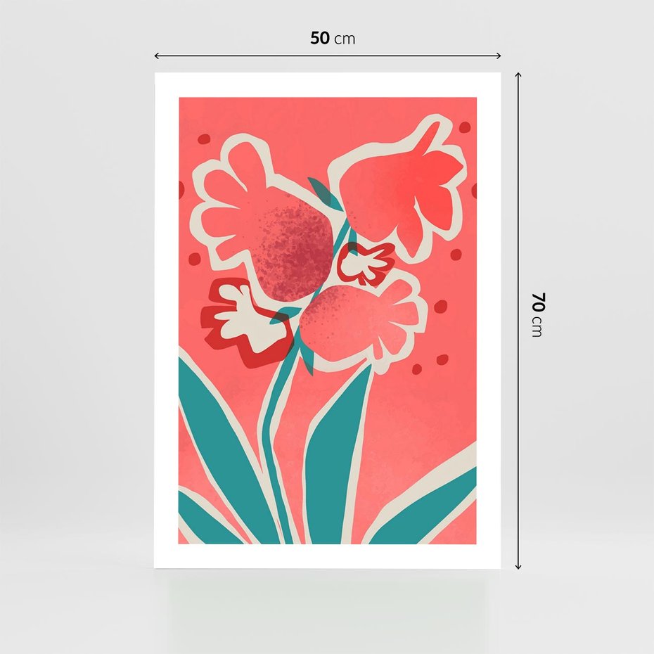 Plakat bez ramy 50x70 - Rozkwitające Plamy i Formy - nowoczesny plakat, abstrakcyjne kwiaty