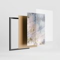 Zestaw obrazy w ramie 40x50 galeria - Marmur, złoto, błękit, turkus - rama czarna