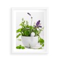 Plakat w ramie 40x50 - Kwiaty i zioła w restauracji - kwiaty, zioła - rama biała