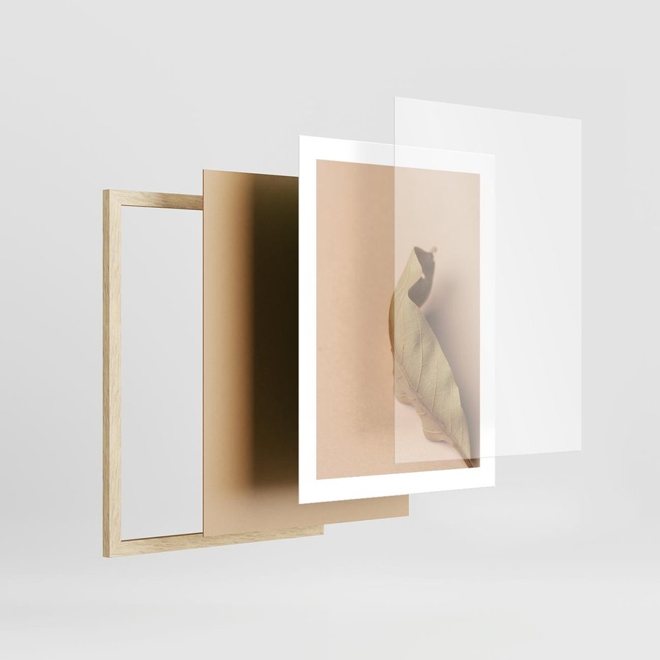 Plakat w ramie 30x40 - Boho suszone liście - suszony, liść - rama drewno