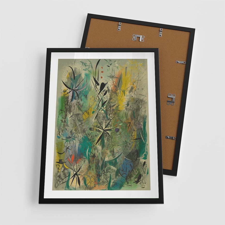 Plakat w ramie 50x70 - Tajemnicze Konstrukcje Form - abstrakcyjny obraz, mnogość kolorów - rama czarna