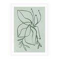 Plakat bez ramy 21x30 - Energetyczne Odrodzenie Natury - abstrakcyjne delikatne zielone linie, podobne do gałęzi kwiatów