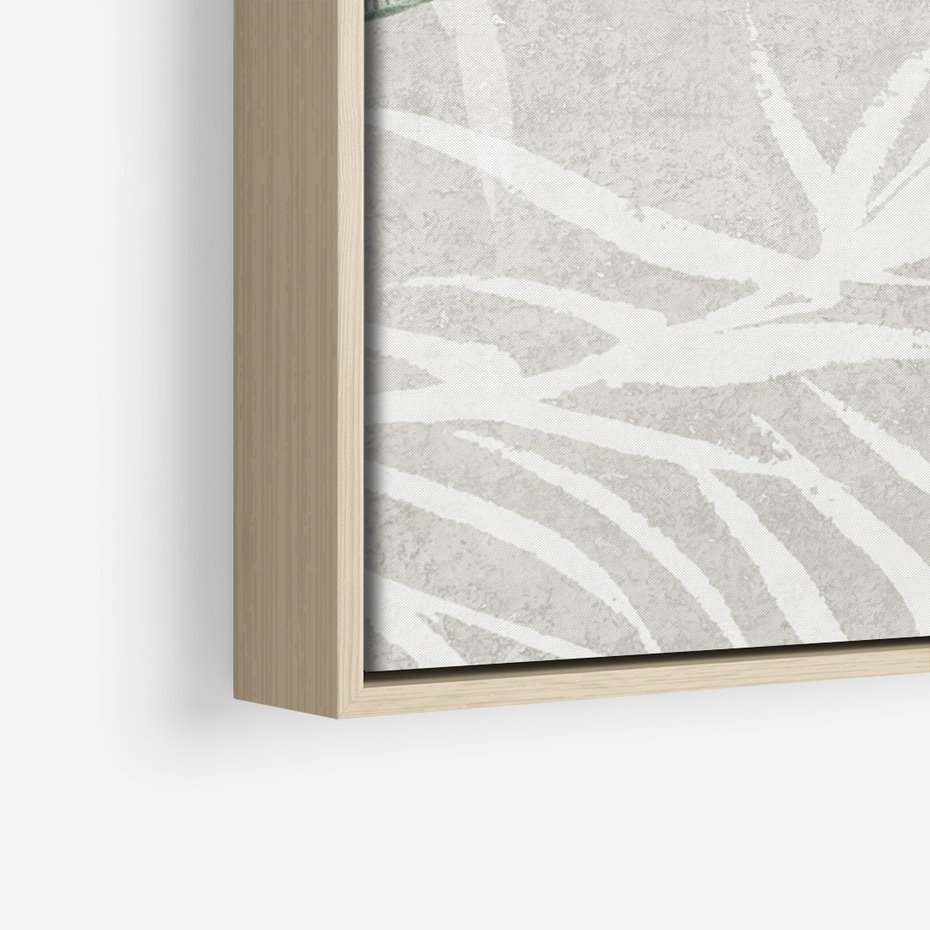 Obraz w ramie 80x120 - Zielony Raj - monstera, palmy - rama drewno