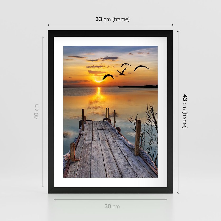 Plakat w ramie 30x40 - Magia zachodu słońca - zachód, słońca - rama czarna