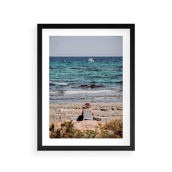 Plakat w ramie 30x40 - Relaks na Plaży - wakacje, plaża - rama czarna