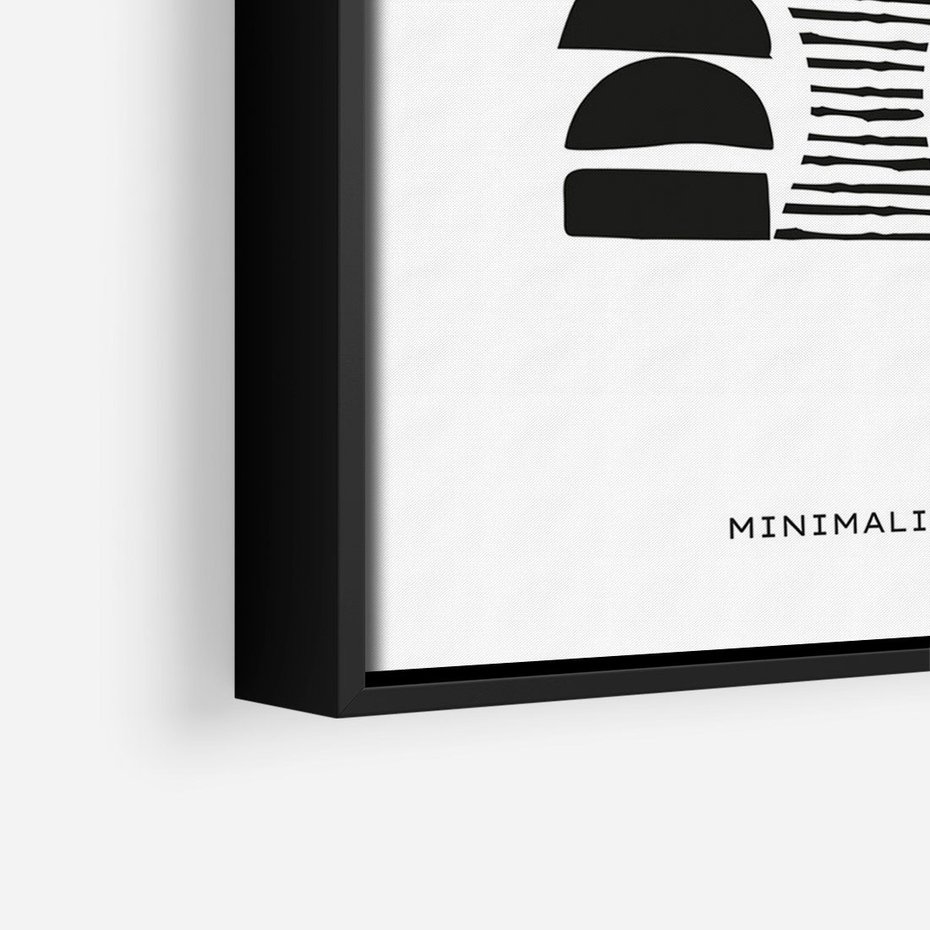 Obraz w ramie 50x70 - Taniec Dziwacznych Kresek - minimalistyczny plakat, czarno biały - rama czarna