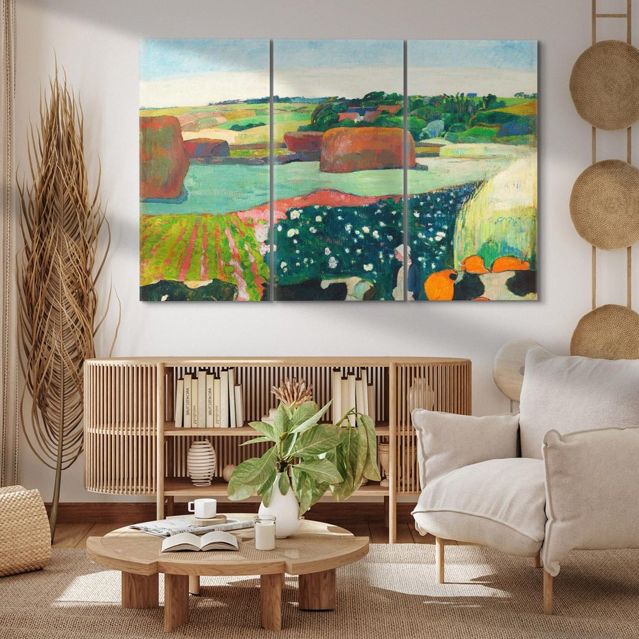 Obraz na płótnie 120x80 - Haystacks in Brittany 1890, Paul Gauguin - Reprodukcja - reprodukcja, obraz na płótnie