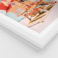Plakat w ramie 50x70 - Rajski Widok - plaża miami, domek ratownika - rama biała