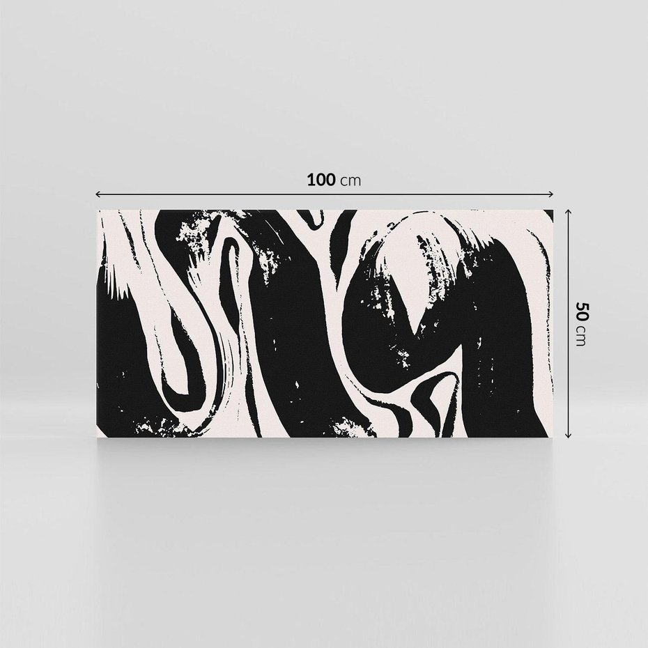 Obraz na płótnie 100x50 - Wibracje w ciemnościach duszy - czarno biała abstrakcja, nieregularne rozmyte linie