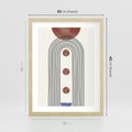 Plakat w ramie 30x40 - Symfonia Kształtów - nowoczesny plakat, styl midcentury - rama drewno