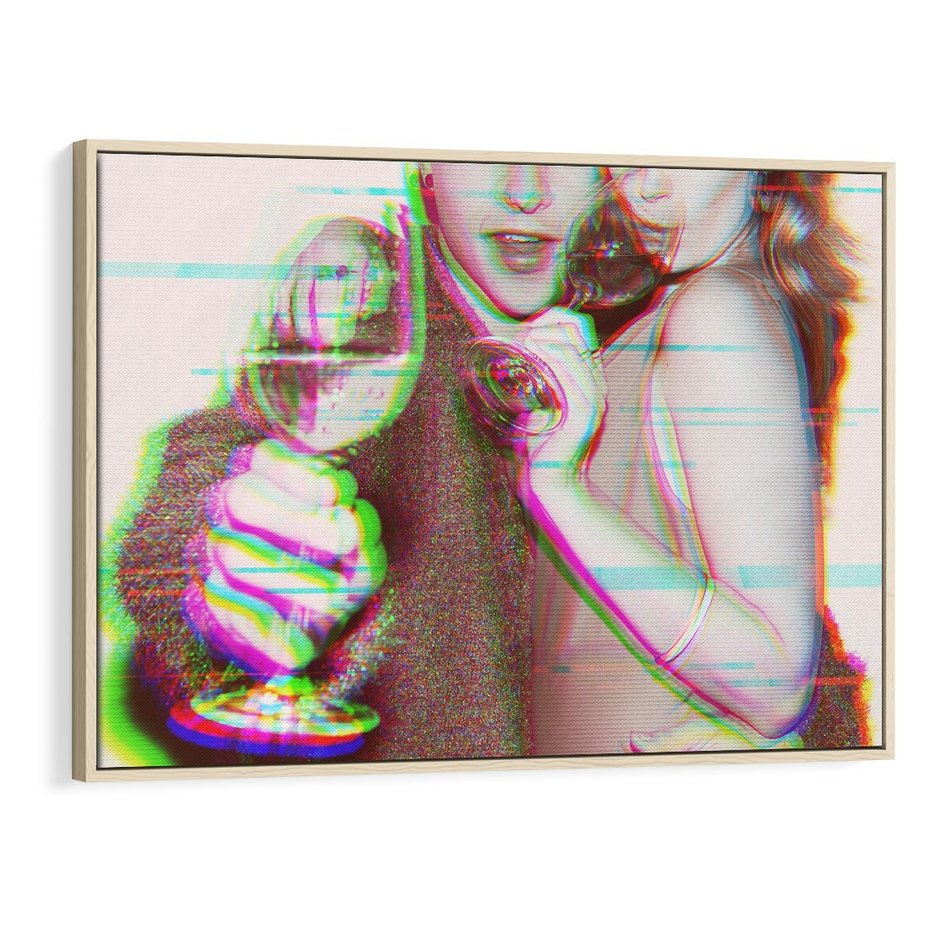 Obraz w ramie 120x80 - Zakochani na Kliszy - zdjecie, stara prześwietlona klisza - rama drewno