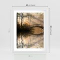 Plakat w ramie 40x50 - Romantyczny Mostek - mostek, romantyczny - rama biała
