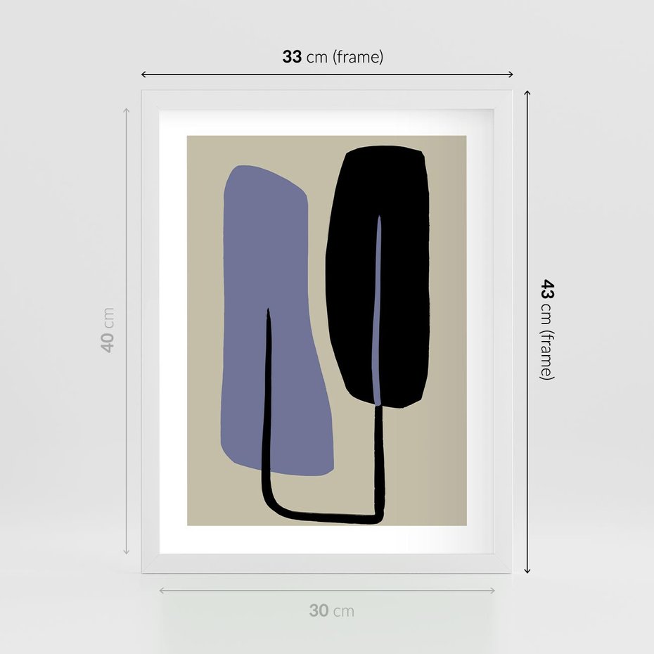 Plakat w ramie 30x40 - Harmonia Nowych Anomalii - minimalizm, boho plakat - rama biała