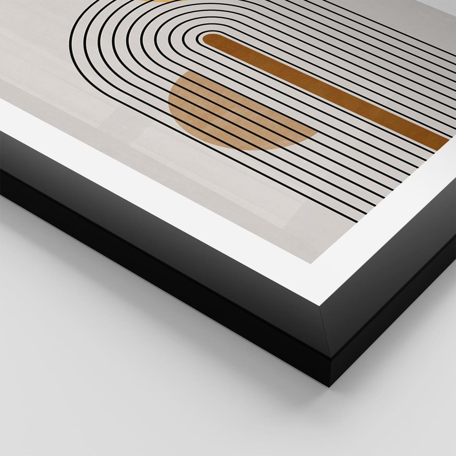 Plakat w ramie 50x70 - Wewnętrzne Labirynty Form - styl mid century, nowoczesna sztuka - rama czarna