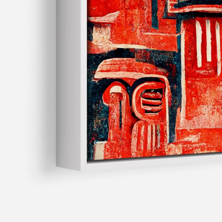 Obraz w ramie 80x80 - Mistyka Wschodnich Światów - orientalna sztuka, nawiązanie do Japonii - rama biała