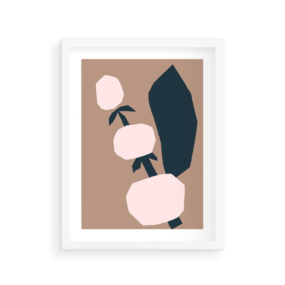 Plakat w ramie 30x40 - Harmonia Boho Ducha - abstrakcyjny obraz, plakat - rama biała