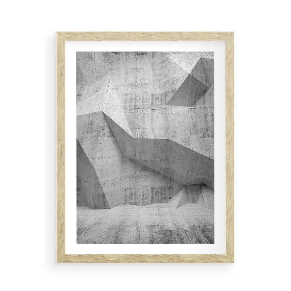 Plakat w ramie 50x70 - Geometryczna harmonia sztuki - geometria, sztuka - rama drewno