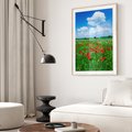 Plakat w ramie 30x40 - Kolorowa łąka pełna maku - łąka, maki - rama drewno