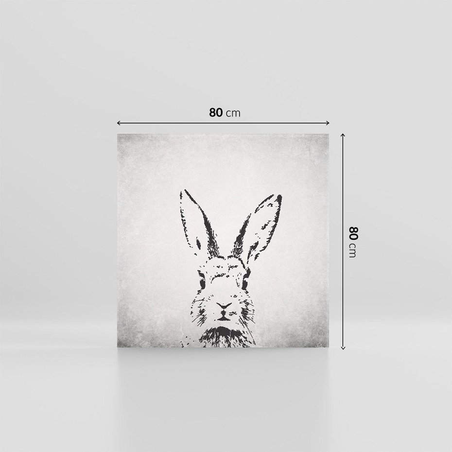 Obraz na płótnie 80x80 - Szkicowany królik w grafice - szkic, królik
