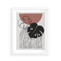Plakat w ramie 40x50 - Nowoczesna Monstera: Szkic w Grafice - nowoczesna grafika, monstera - rama biała