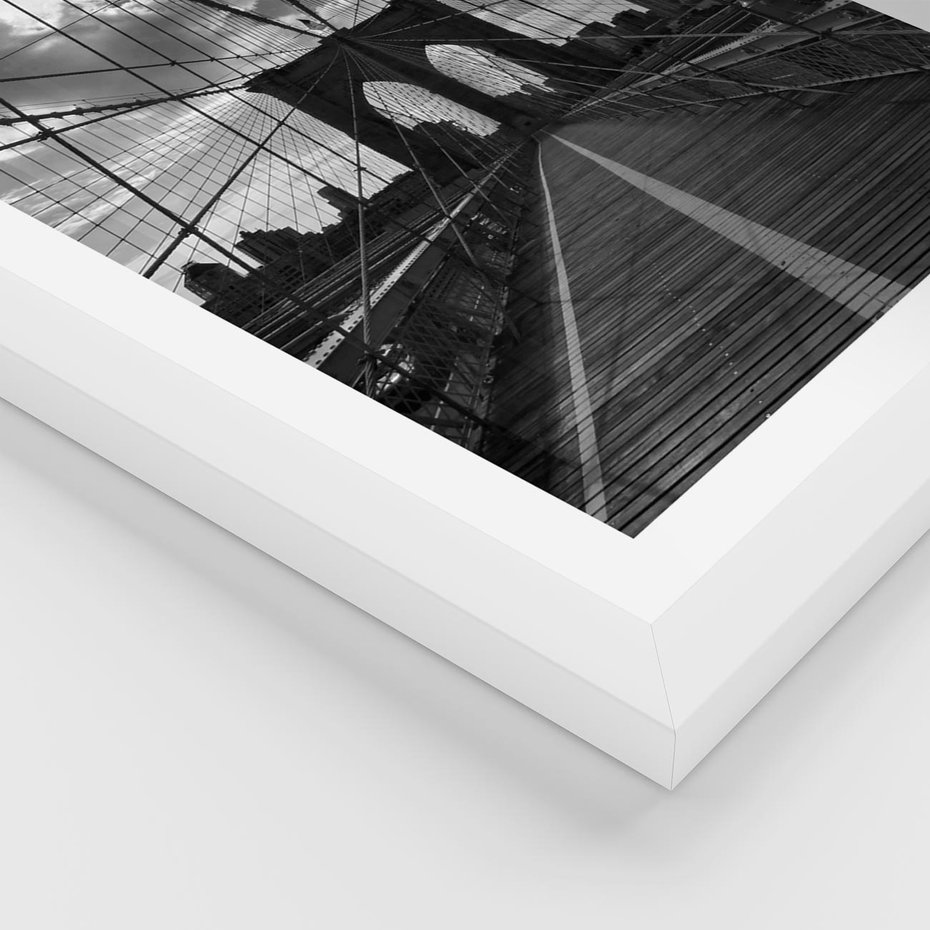 Plakat w ramie 30x40 - Most Nowoczesności - most, nowoczesny - rama biała