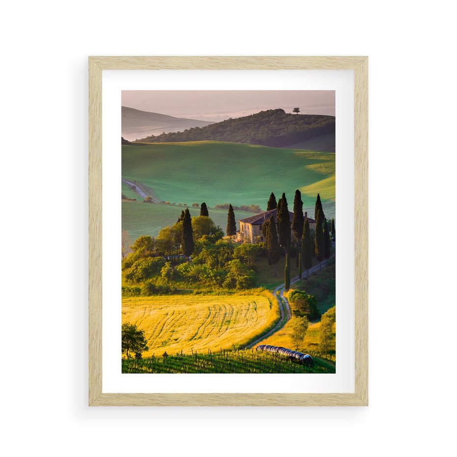 Plakat w ramie 40x50 - Pejzaż w perspektywie - pejzaż, perspektywa - rama drewno