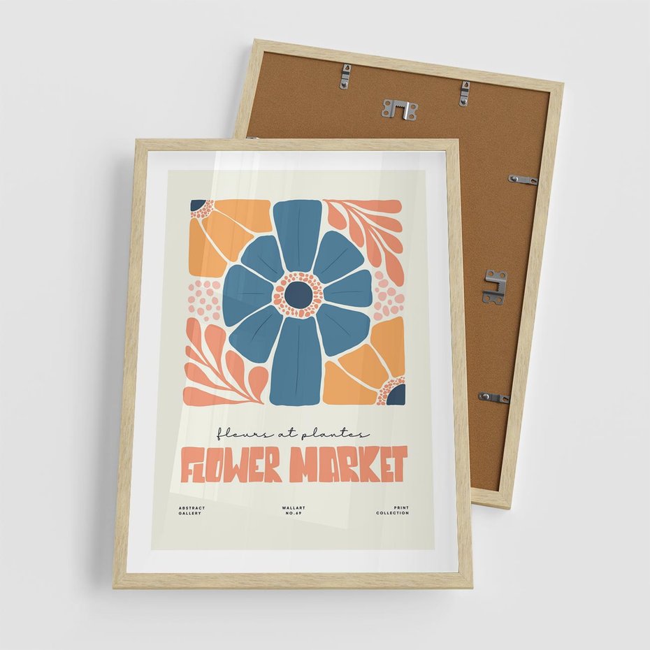 Plakat w ramie 50x70 - Rozbijające Widoki - kwiaty, nowoczesny plakat - rama drewno