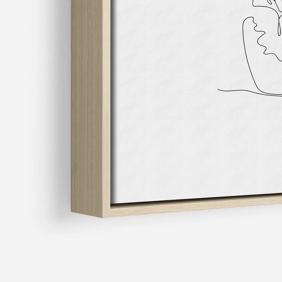 Obraz w ramie 50x50 - Rozkwitające Formy - szkic, minimalizm - rama drewno