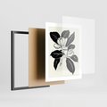 Plakat w ramie 40x50 - Spojrzenie w kształty kwiatów - kwiaty magnolii, minimalizm - rama czarna