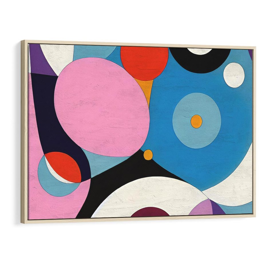 Obraz w ramie 100x70 - Kolorowe Ulotności - abstrakcyjny obraz olejny, żywe kolory - rama drewno