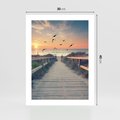 Plakat bez ramy 30x40 - Sielanka nad brzegiem - plaża, pomost