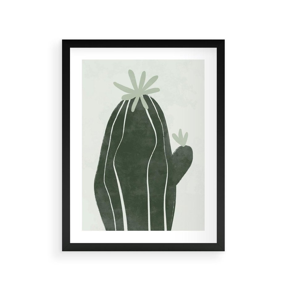 Plakat w ramie 30x40 - Zieleń Inspirującego Życia - zielony plakat, minimalizm - rama czarna