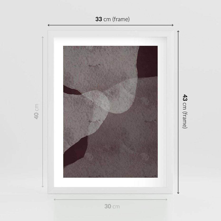 Plakat w ramie 30x40 - Obce Odcienie - mroczny plakat, nowoczesne wnętrza - rama biała