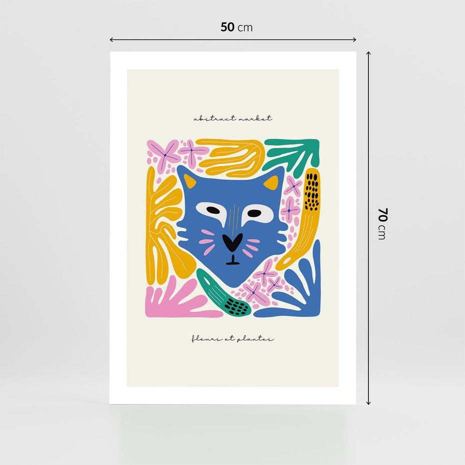 Plakat bez ramy 50x70 - Kolorowe Spektrum - abstrakcyjny plakat, niebieski kot