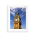 Plakat w ramie 30x40 - Czasowy Symbol - zegar, Big Ben - rama biała