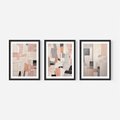 Zestaw obrazy w ramie 30x40 galeria - pastelowa, abstrakcja, olejny - rama czarna