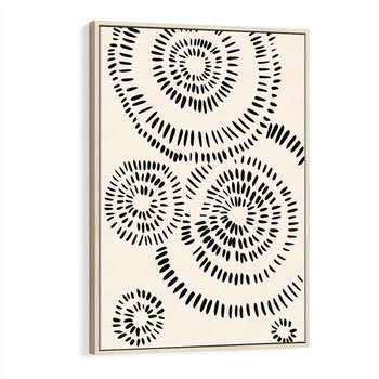 Obraz w ramie 80x120 - Abstrakcyjne Wnętrza - minimalistyczne kształty, odbicia - rama drewno