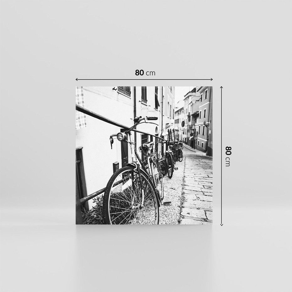 Obraz na płótnie 80x80 - Rower w Kontraście - rower, czarno