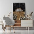 Obraz w ramie 50x70 - Metaliczne Boho Abstrakcje - boho, słońce - rama czarna