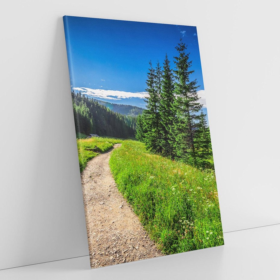 Obraz na płótnie 50x70 - Harmonia natury - góry, łąka