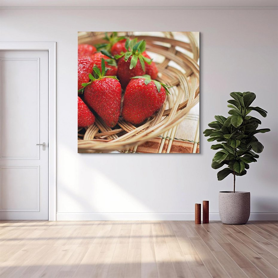 Obraz na płótnie 30x30 - Truskawka Radość Lata - truskawka, owoc