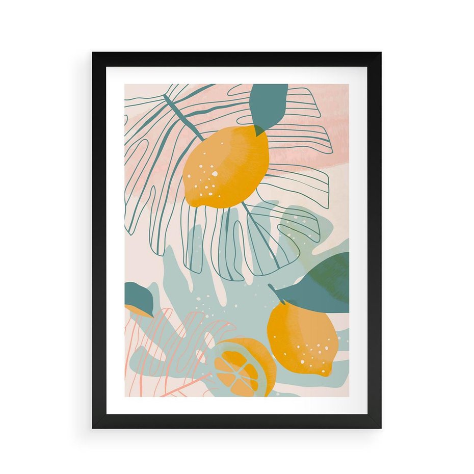 Plakat w ramie 50x70 - Świeżość Natury - plakat, nowoczesna grafika - rama czarna