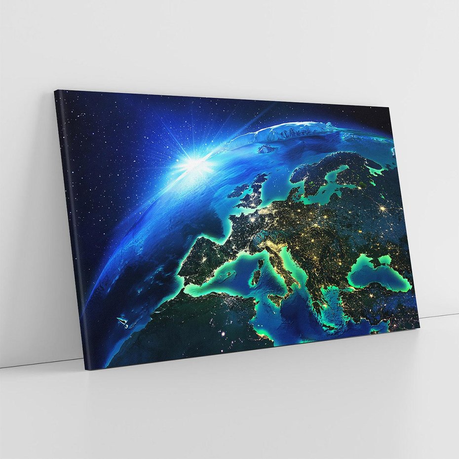 Obraz na płótnie 100x70 - Kosmiczna podróż: piękno Ziemi - kosmos, ziemia