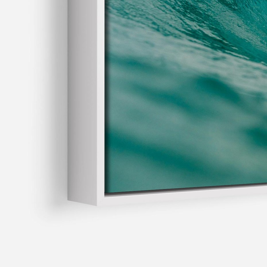 Obraz w ramie 100x70 - Rajskie Wybrzeże - fotografia, duża fala - rama biała